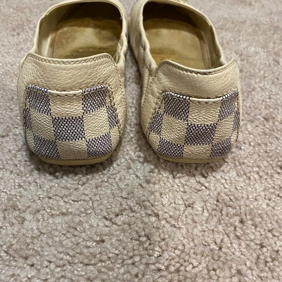 Louis Vuitton White Damier Azur Ballet Flats - Picture 3 of 4
